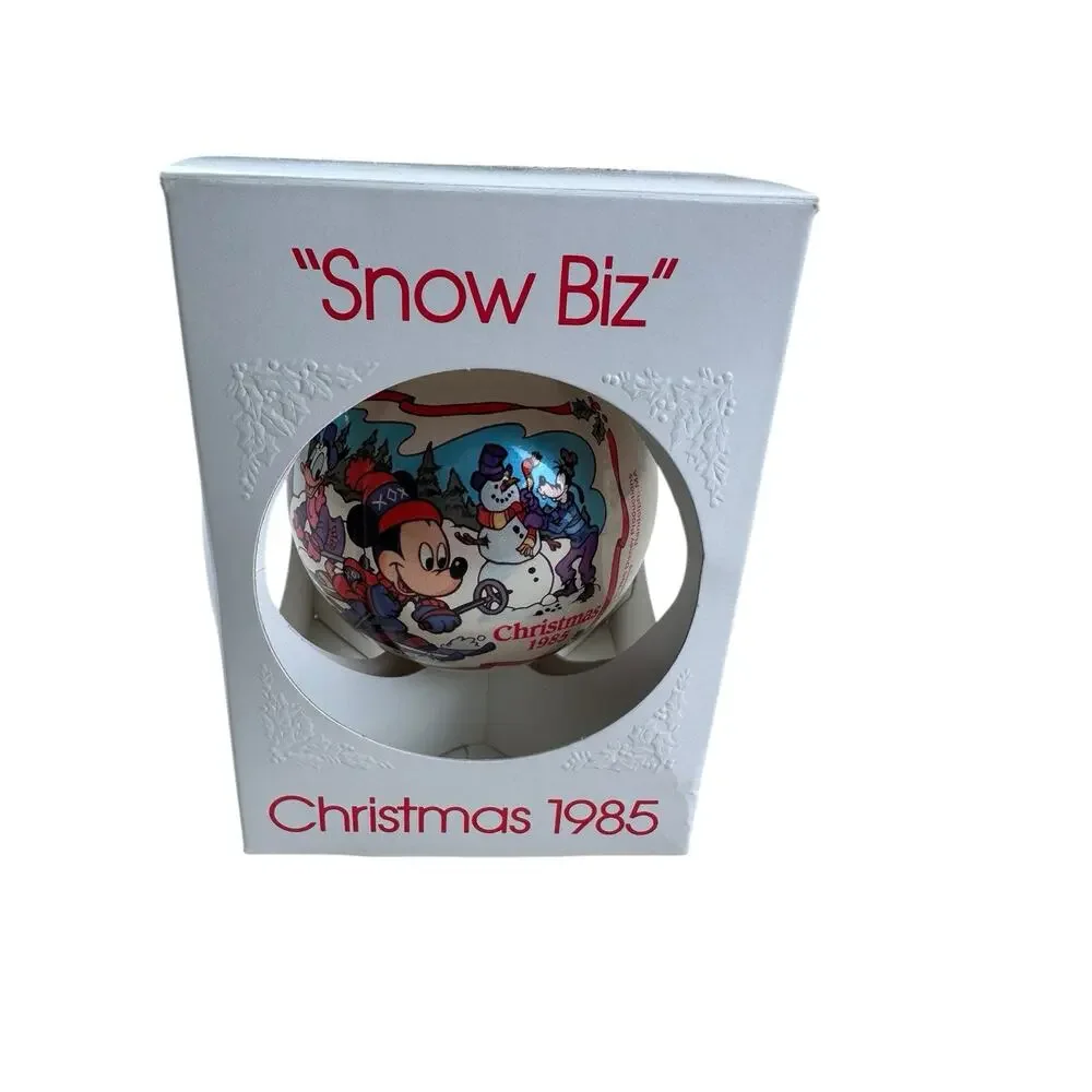 Vintage 1985 Schmid Collectors Snow Biz Walt Disney Mickey Christmas Ornament
